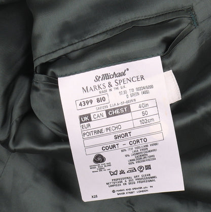 Mens UK Size 40 Marks and Spencer Regular Green Suit Jacket