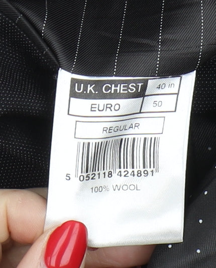 Mens UK Size 40 Jasper Conran Regular Black Suit Jacket