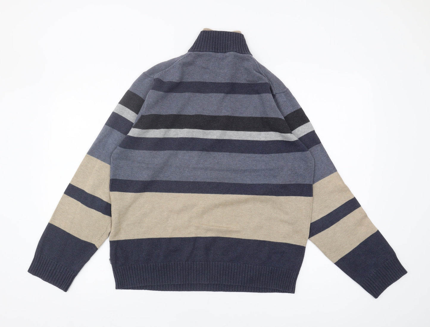 Wolsey Men's Blue Striped Full Zip Jumper M