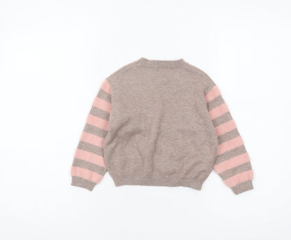 Mayoral Girls Beige Floral Pullover Jumper 3 Years