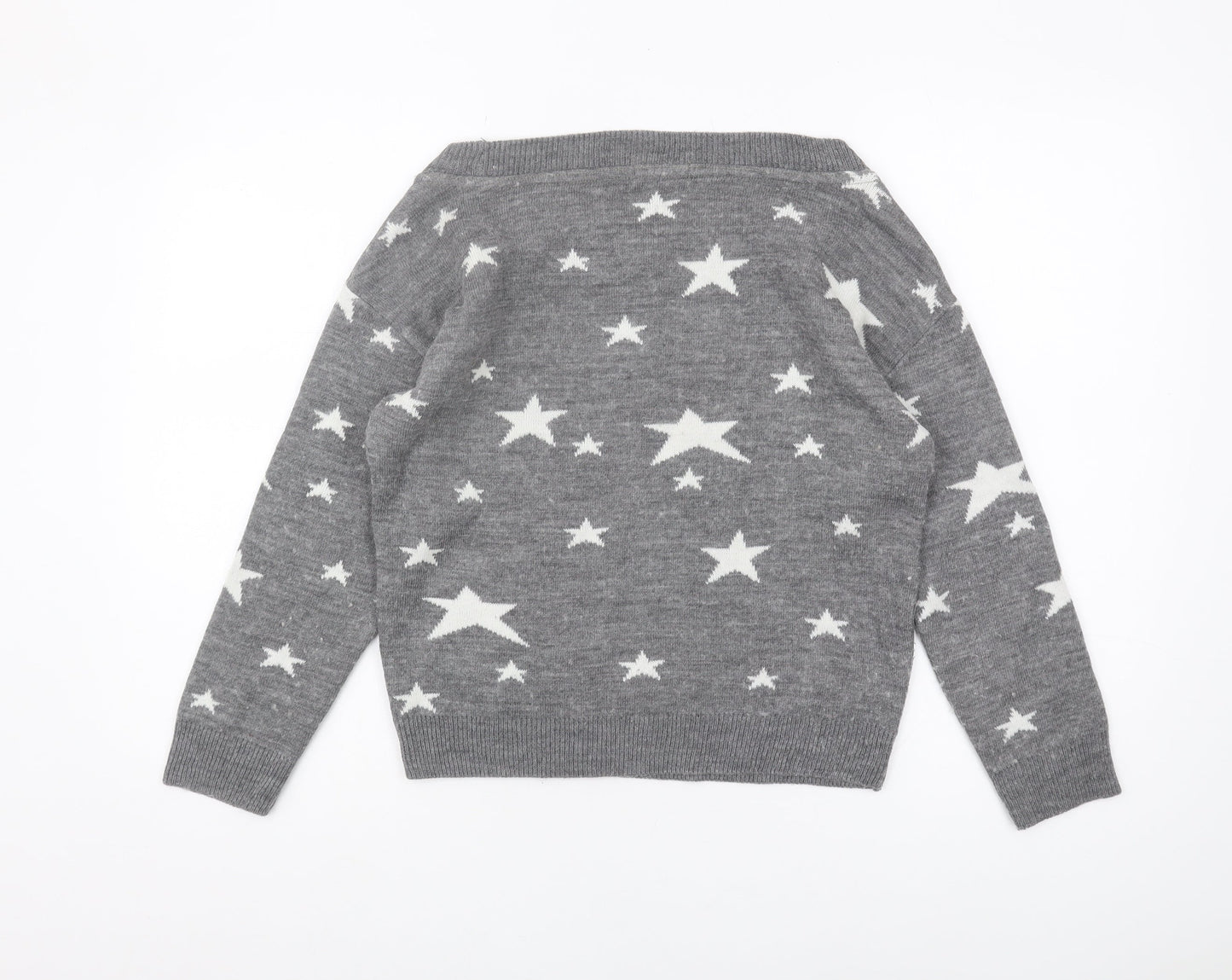 Womens UK Size 8 Mango Grey Pullover Jumper