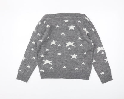 Womens UK Size 8 Mango Grey Pullover Jumper