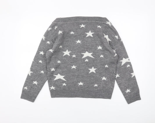Womens UK Size 8 Mango Grey Pullover Jumper