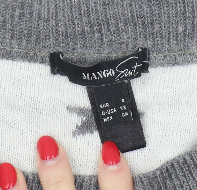 Womens UK Size 8 Mango Grey Pullover Jumper