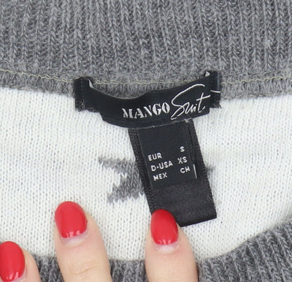 Womens UK Size 8 Mango Grey Pullover Jumper