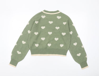 Womens UK Size M Jacqueline de Yong Green Pullover Jumper