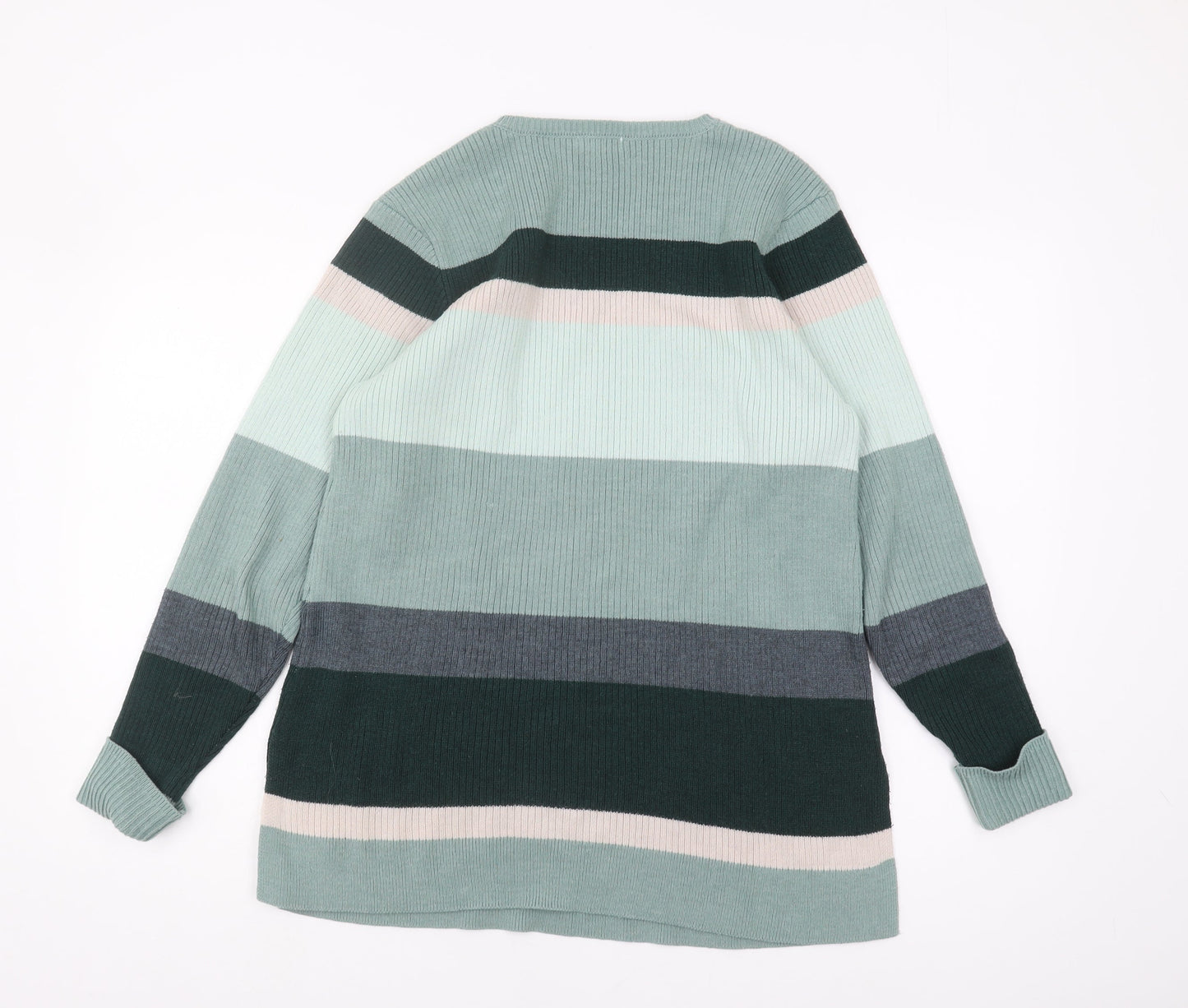 Cotton Traders Women's Multicoloured Stripe Jumper Size 14