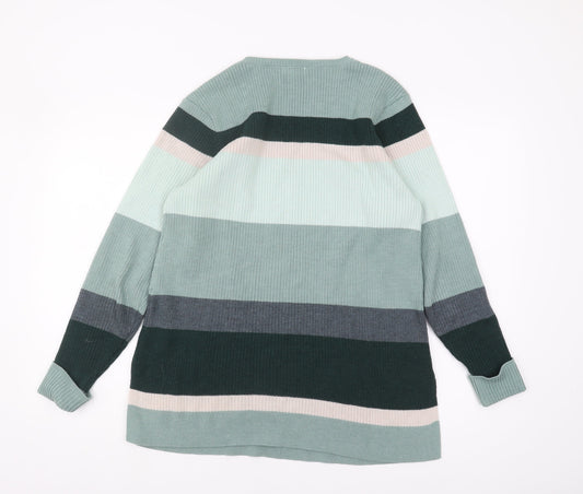 Cotton Traders Women's Multicoloured Stripe Jumper Size 14