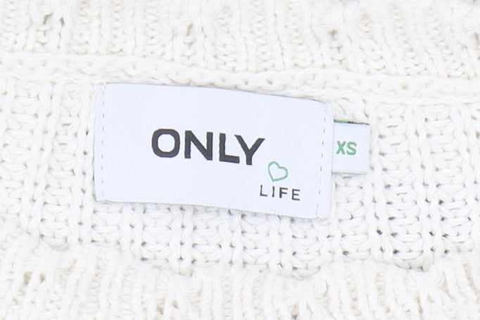 Womens UK Size XS Only White Pullover Jumper