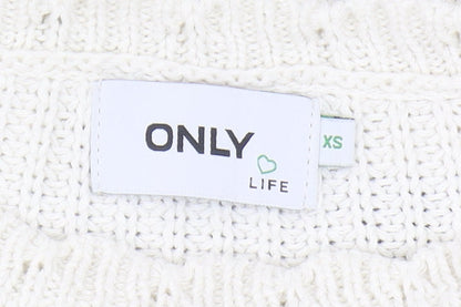 Womens UK Size XS Only White Pullover Jumper