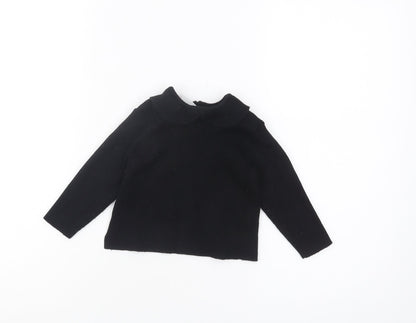 Zara Unisex Baby Black Collared Jumper, 12-18 Months