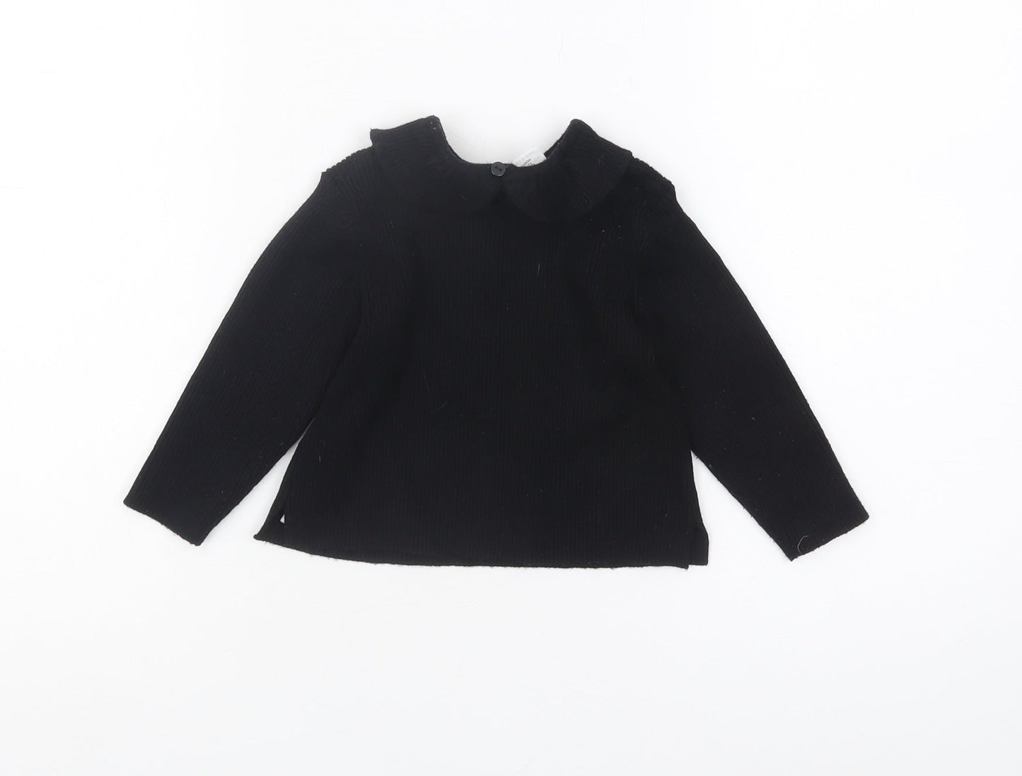 Zara Unisex Baby Black Collared Jumper, 12-18 Months