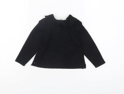 Zara Unisex Baby Black Collared Jumper, 12-18 Months