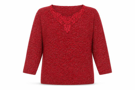 Womens UK Size M Bm collection Red Pullover Jumper
