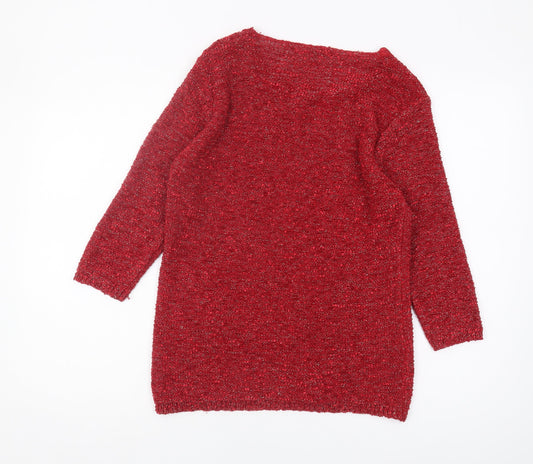 Womens UK Size M Bm collection Red Pullover Jumper