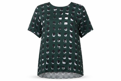 & Other Stories Women's Green Geometric Blouse Size 12