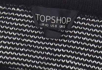 Womens UK Size 12 Topshop Black Cardigan Jumper