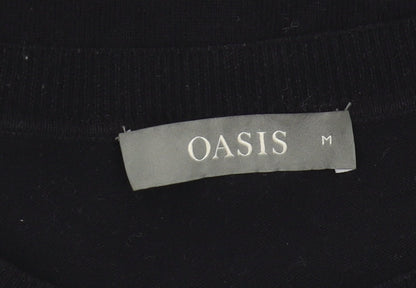 Oasis Women's Black Floral Jumper Pullover M