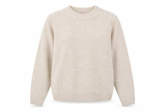 Front view of Honor Millburn Beige Women's jumper, size L