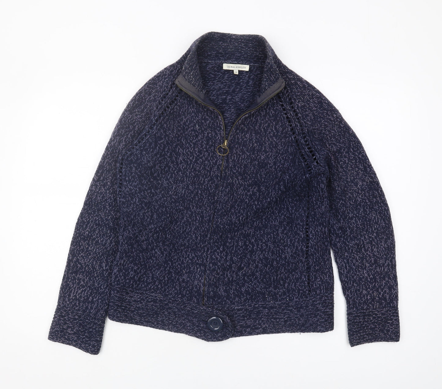 Laura Ashley Women's Blue Full Zip Jumper M