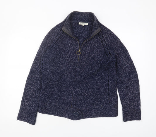 Laura Ashley Women's Blue Full Zip Jumper M