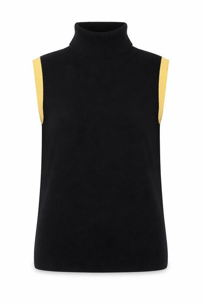 René Lezard Women's Black Viscose Tank Top Medium