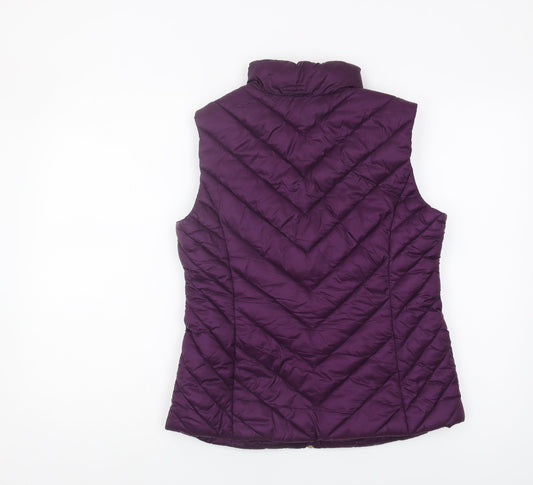 M&Co Women's Purple Quilted Waistcoat Size 10