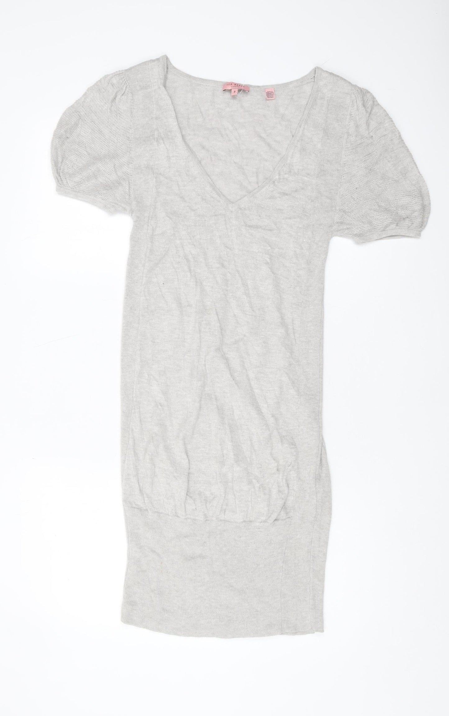 Womens UK Size 10 Ted Baker Grey Tunic Jumper