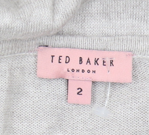 Womens UK Size 10 Ted Baker Grey Tunic Jumper