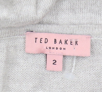 Womens UK Size 10 Ted Baker Grey Tunic Jumper