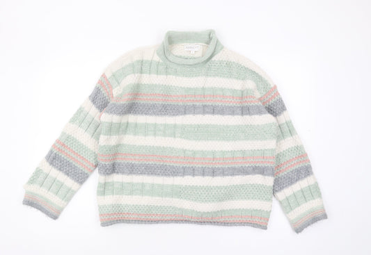Apricot Women's Multicoloured Striped Pullover Jumper S