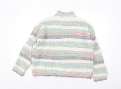Apricot Women's Multicoloured Striped Pullover Jumper S