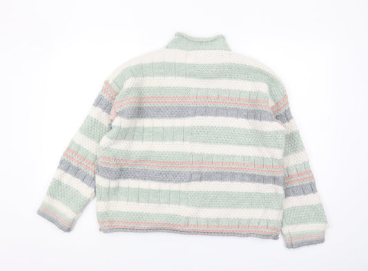 Apricot Women's Multicoloured Striped Pullover Jumper S