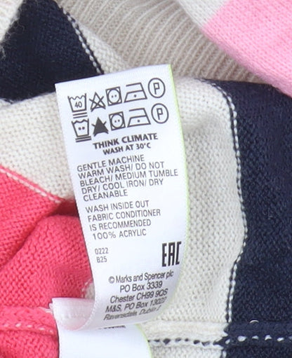 Marks and Spencer Women's Striped Crew Neck Jumper Size 6