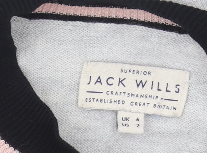 Jack Wills Women's Grey Pullover Jumper Size 6 - Casual Style