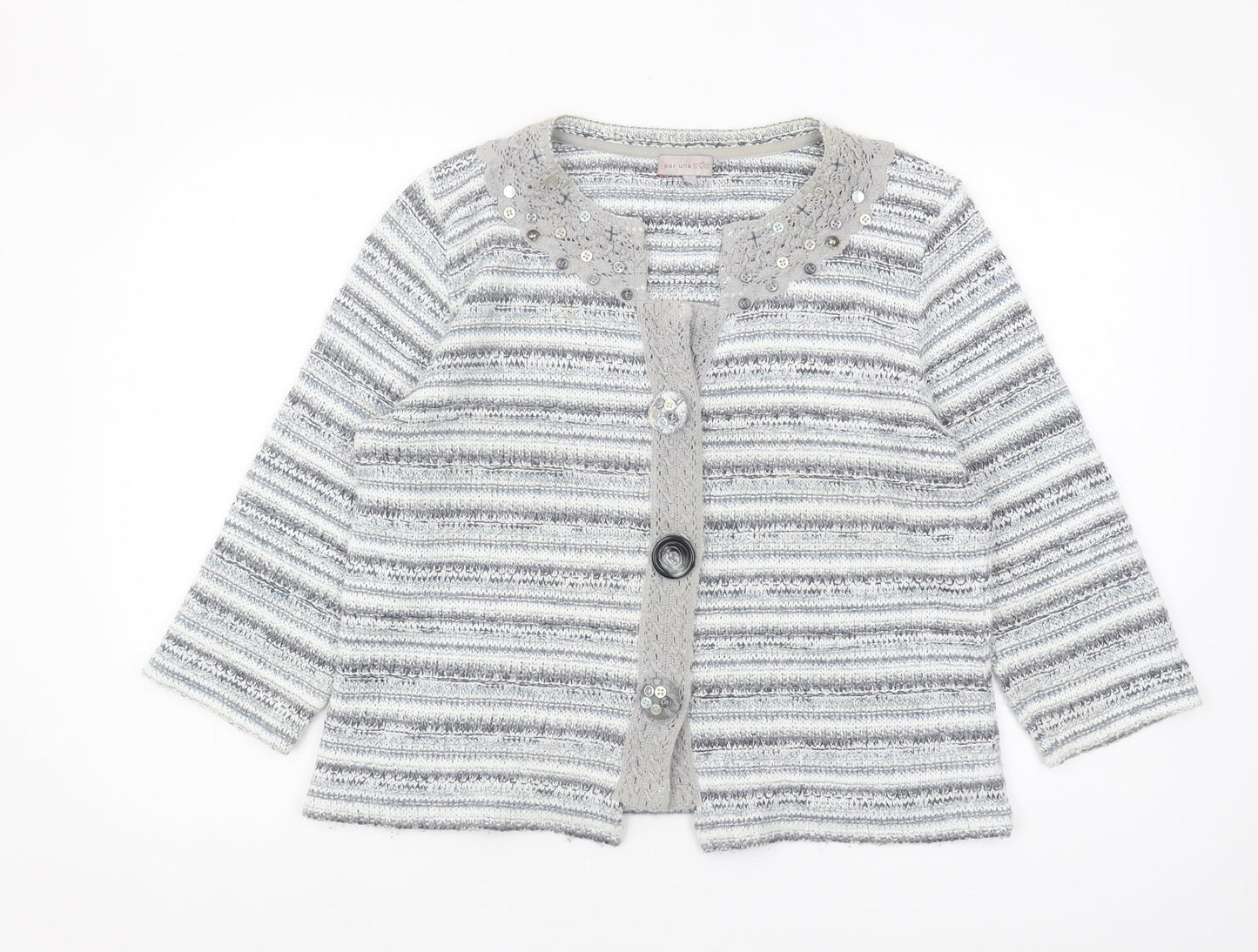 Womens UK Size L Marks and Spencer Grey Cardigan Jumper