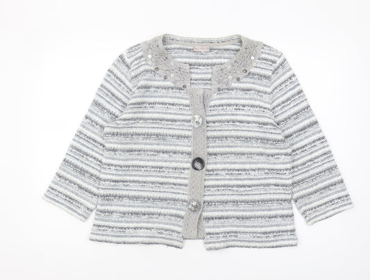 Womens UK Size L Marks and Spencer Grey Cardigan Jumper