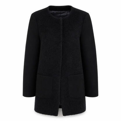 Maison Cinqucent Women's Black Wool Coat Size 14