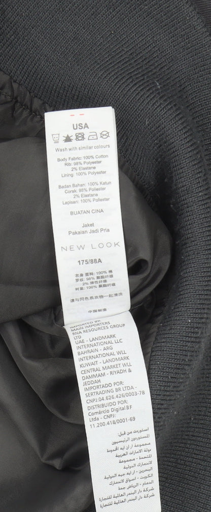 Mens UK Size S New Look Black Bomber Jacket