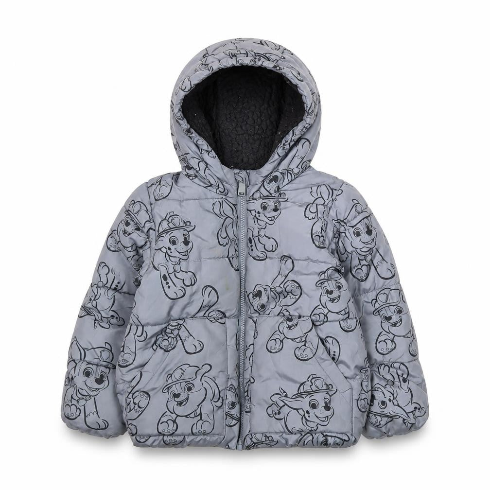 Front view of Marks & Spencer boys’ grey paw patrol puffer jacket 2-3 years