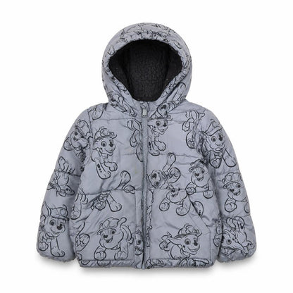 Front view of Marks & Spencer boys’ grey paw patrol puffer jacket 2-3 years