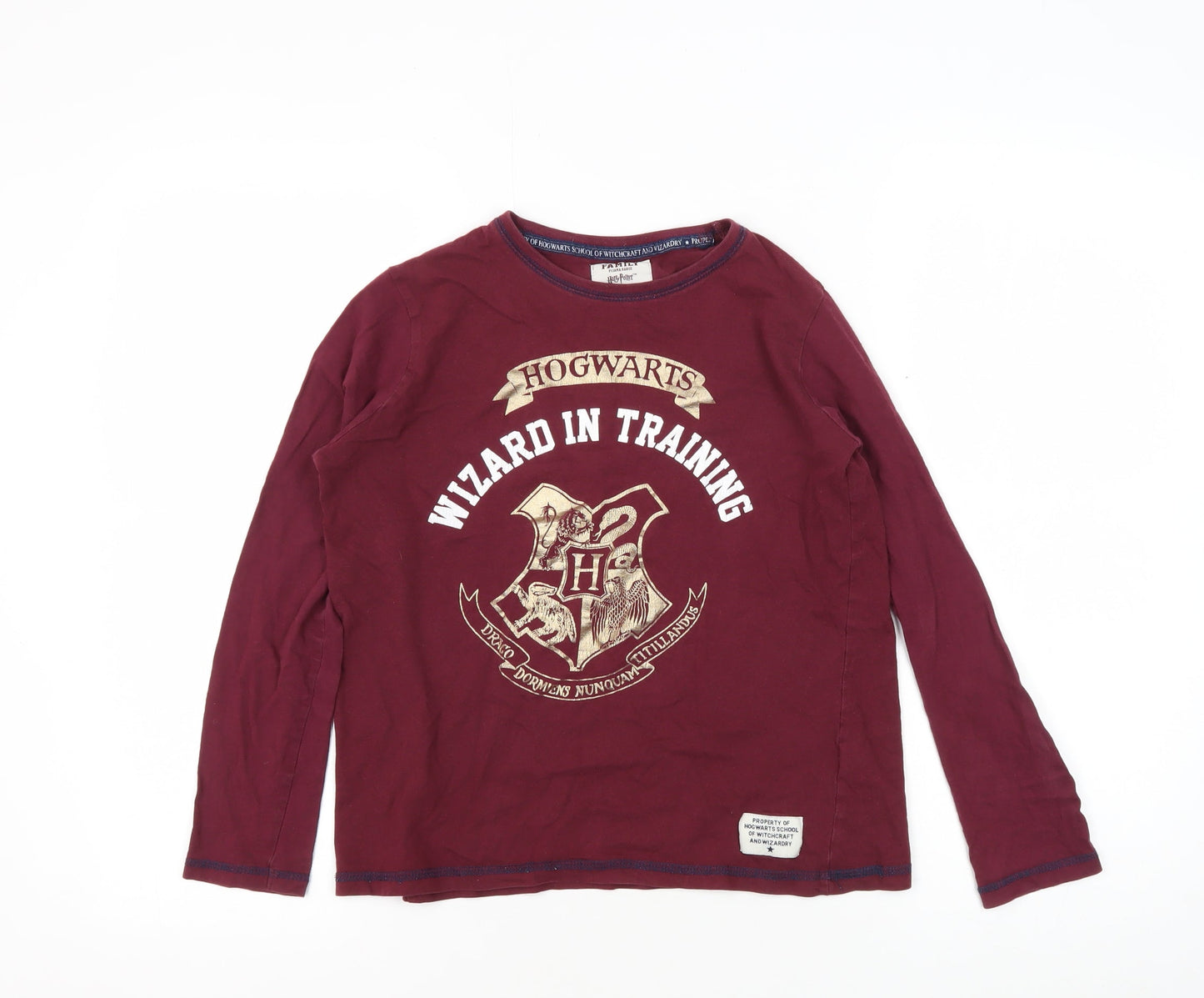 Harry Potter Girls Red Pyjama Top, Size 10-11, Graphic Print
