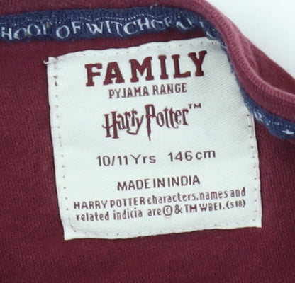 Harry Potter Girls Red Pyjama Top, Size 10-11, Graphic Print