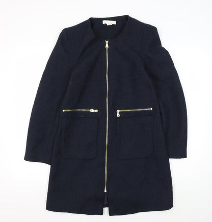 H&M Women's Blue Blazer, Size 10, Regular Fit, Zip Closure
