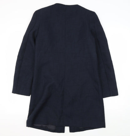 H&M Women's Blue Blazer, Size 10, Regular Fit, Zip Closure