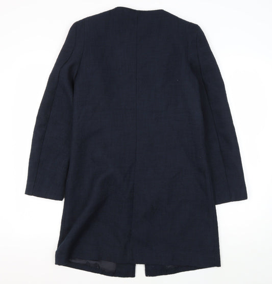 H&M Women's Blue Blazer, Size 10, Regular Fit, Zip Closure