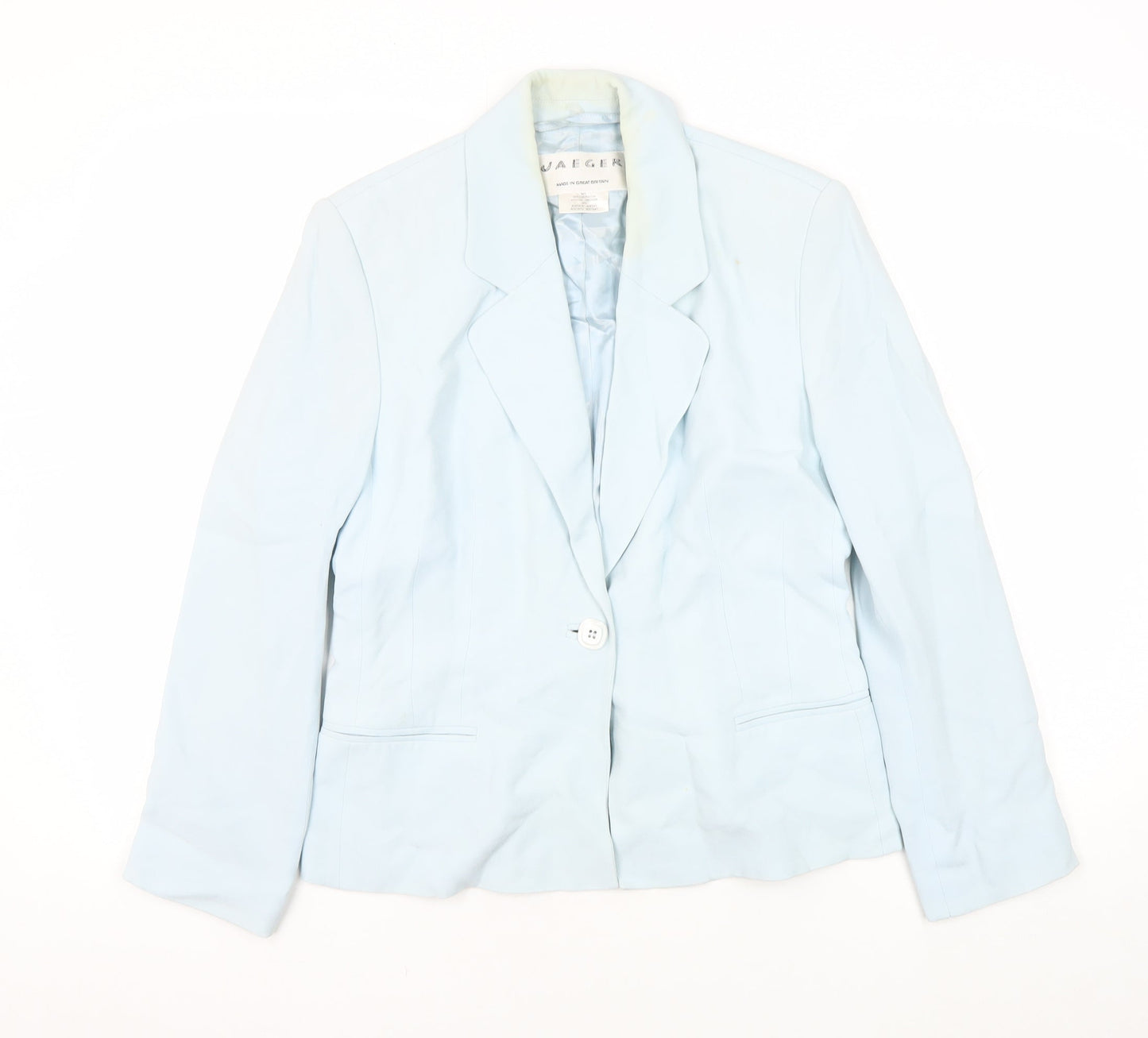 Jaeger Women's Blue Blazer UK 8, Business Single Breasted