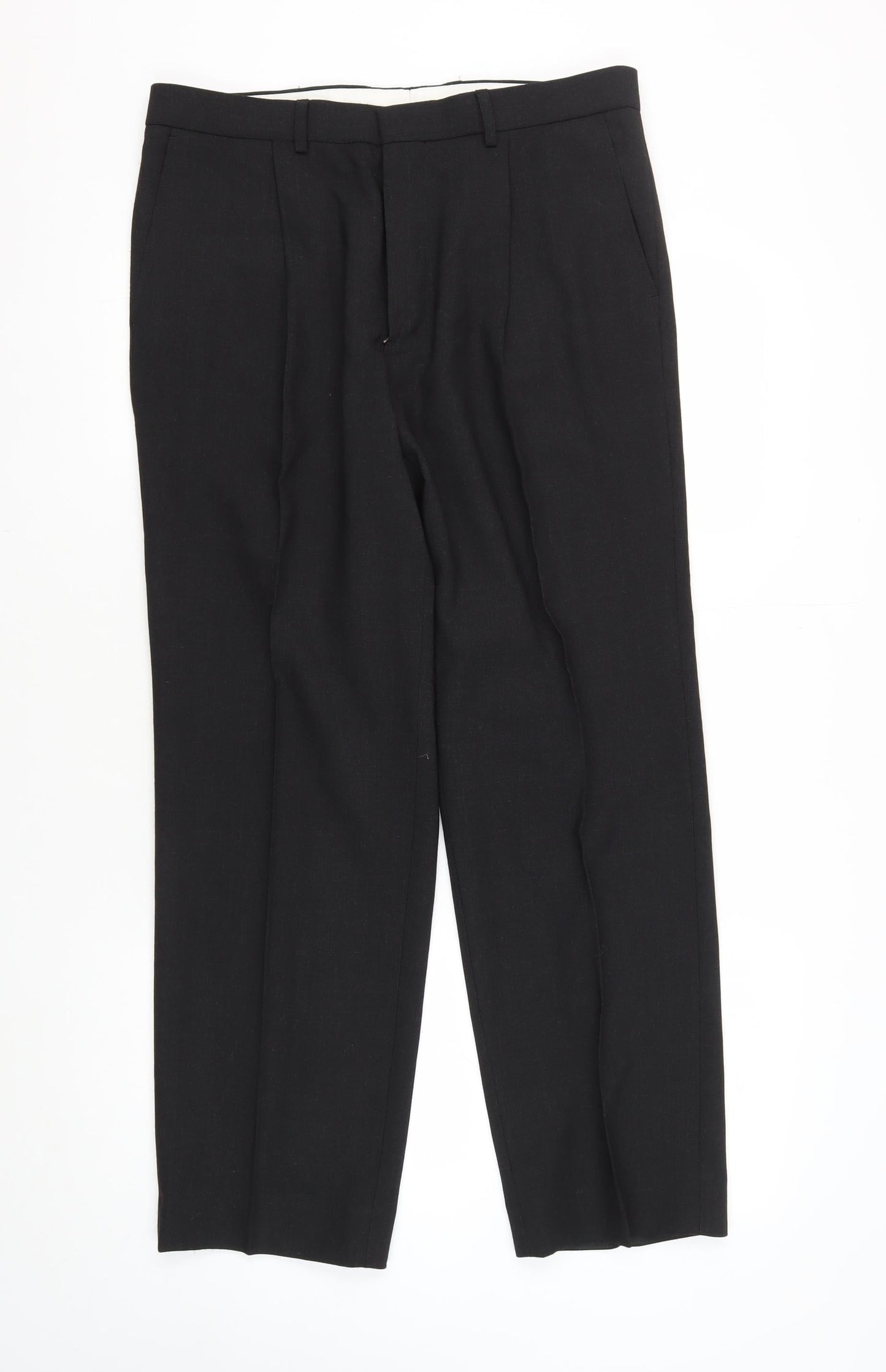 Marks and Spencer Black Men's Trousers, 34W, Formal