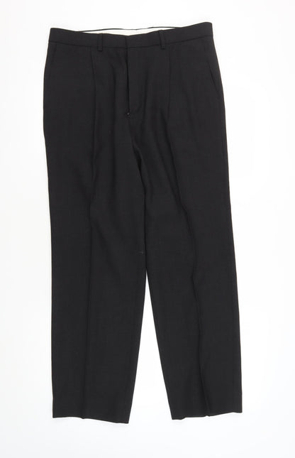 Marks and Spencer Black Men's Trousers, 34W, Formal