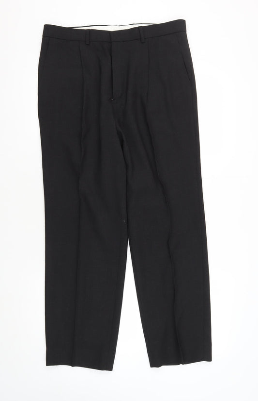 Marks and Spencer Black Men's Trousers, 34W, Formal